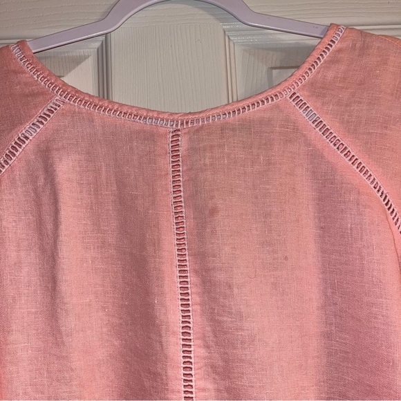 Symple NYC 100% Linen Flutter Sleeve Blouse - Picture 3 of 11